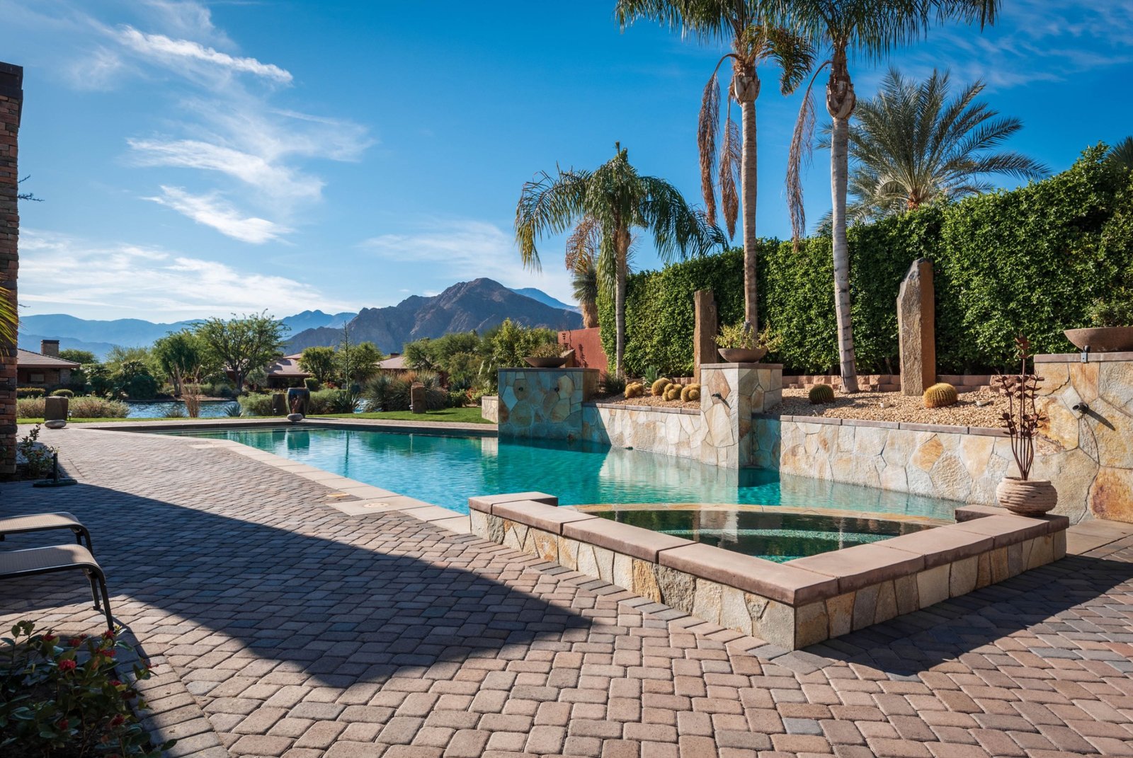 Pool and mountain setting